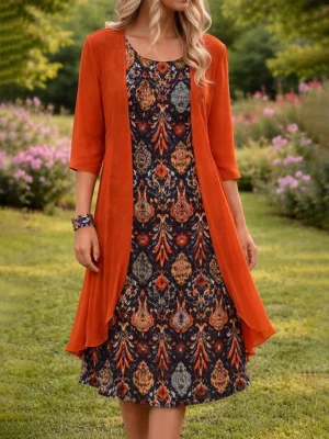 damen-kleid-set-a-linie-kleid-elegant-ur-orange-4-1
