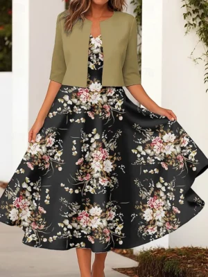 damen-kleid-set-midi-kleid-urlaub-party-gelb-5-1