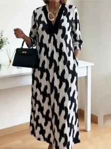 damen-knielanges-kleid-a-linie-kleid-url-schwarz-4