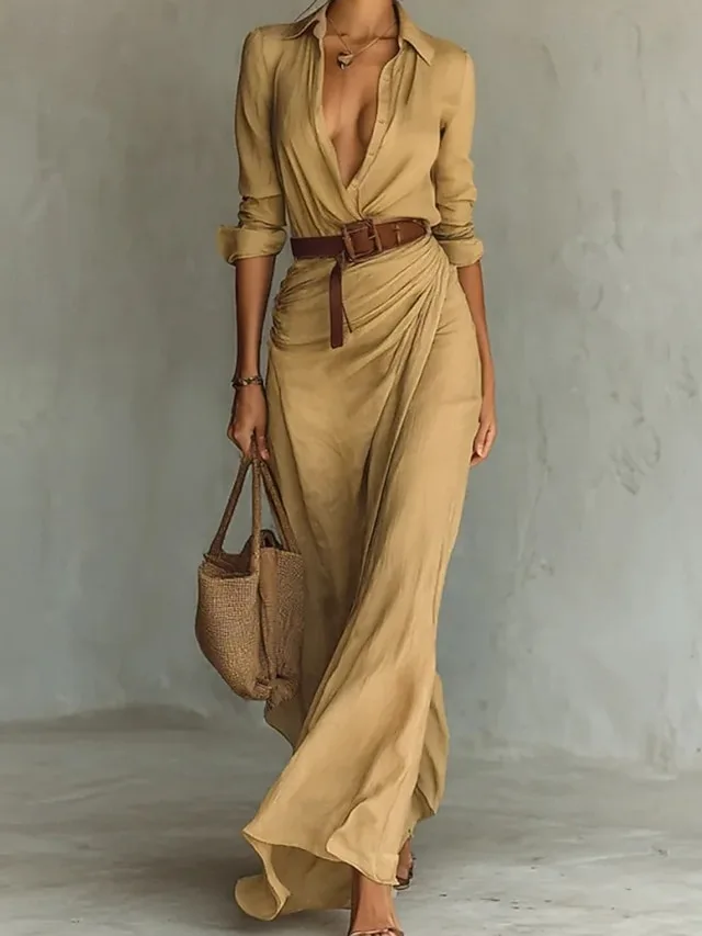damen-langes-kleid-maxikleid-hemdblusenk-khaki-1