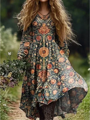 damen-maxi-kleid-boho-sommerkleid-plisse-dunkelgrun-5-1