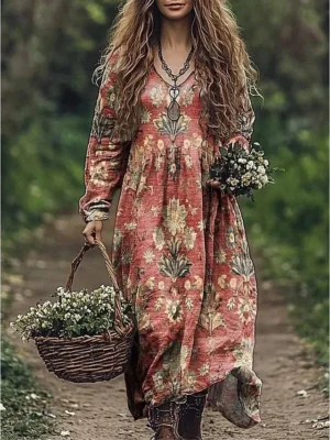 damen-maxi-kleid-boho-sommerkleid-plisse-orange-2-1