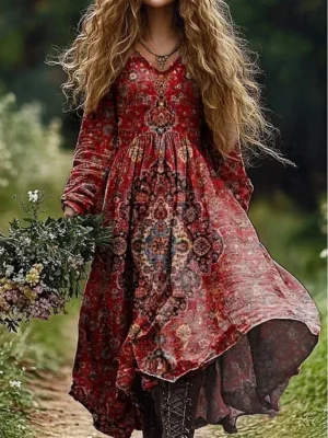 damen-maxi-kleid-boho-sommerkleid-plisse-rote-1-1