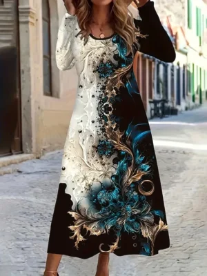 damen-maxi-kleid-t-shirt-kleid-tee-kleid-dunkelblau-36-1