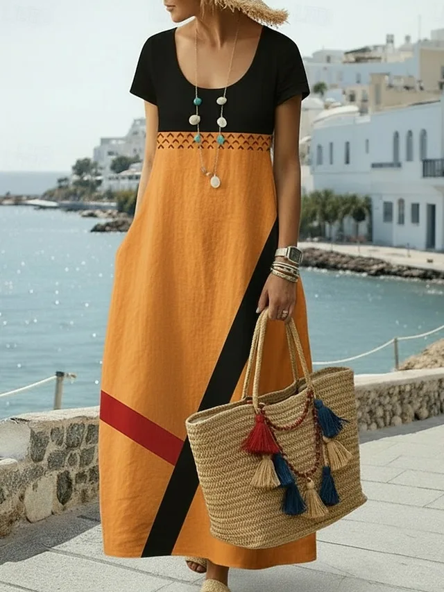 damen-maxikleid-freizeitkleid-vintage-ta-orange-4-1