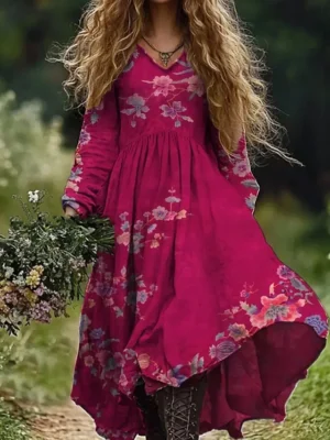 damen-maxikleid-sommerkleid-faltenkleid-dunkelpink-2-1