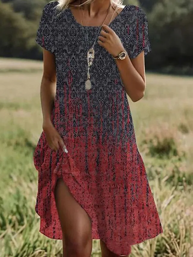 damen-midi-kleid-a-linie-kleid-t-shirt-k-burgunderrot-5