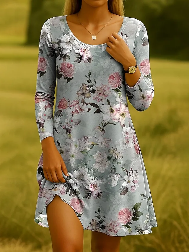 damen-midi-kleid-a-linie-kleid-t-shirt-k-dunkelgrun-13