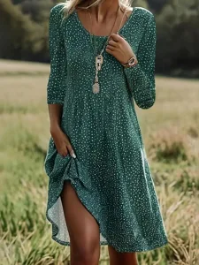 damen-midi-kleid-a-linie-kleid-t-shirt-k-grun-16