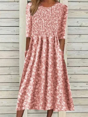 damen-midi-kleid-floral-ditsy-raffung-ta-rosa-4-1