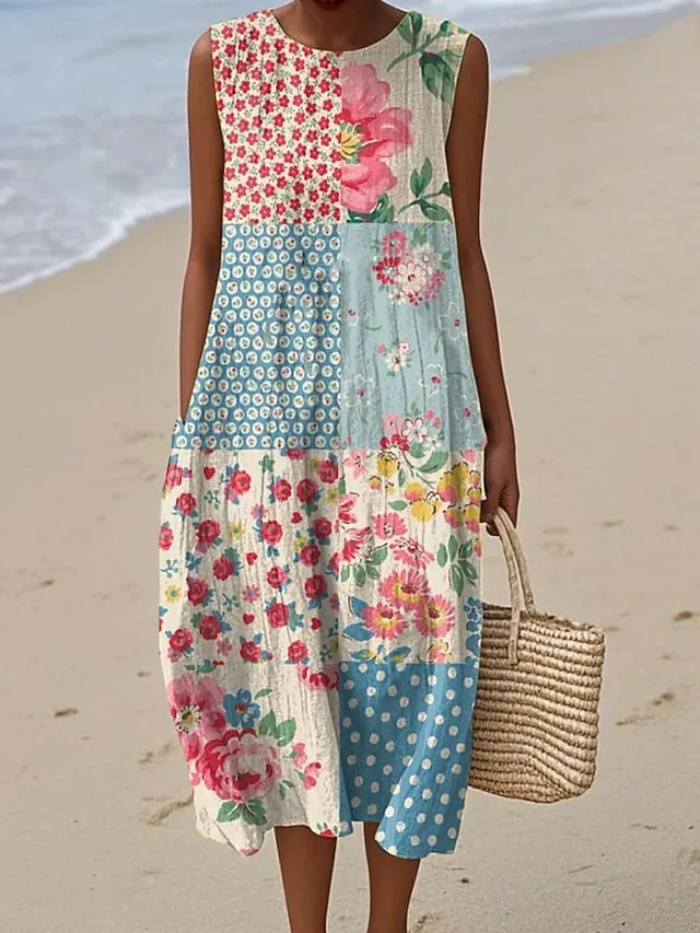 damen-midi-kleid-leinenahnliches-sommerk-rosa-3-1