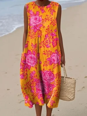 damen-midi-kleid-leinenahnliches-sommerk-rot-orange-7-1