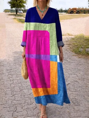 damen-midi-kleid-v-ausschnitt-langarm-ka-dunkelpink-6-1