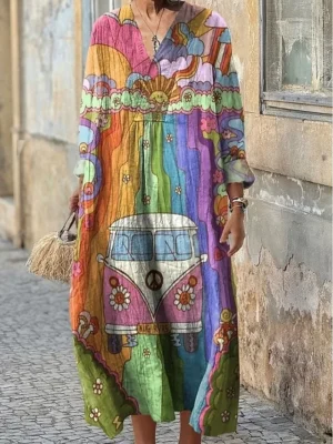 damen-midi-kleid-v-ausschnitt-langarm-ka-fuchsie-19-1