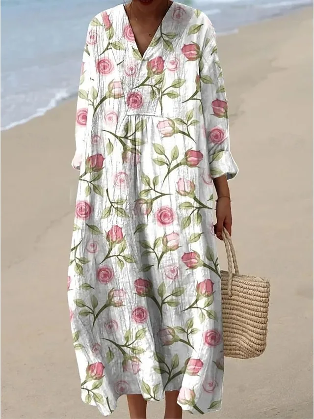 damen-midi-kleid-v-ausschnitt-lange-arme-wei-3-1