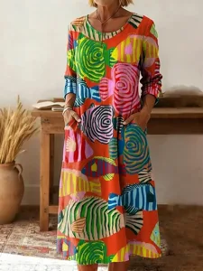 damen-midikleid-etui-kleid-t-shirt-kleid-rosa-2