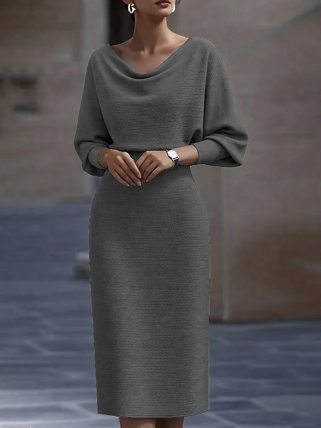 damen-midikleid-figurbetontes-kleid-halb-grau-3-1