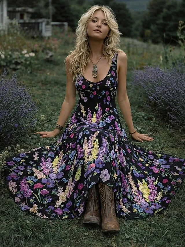 damen-midikleid-freizeitkleid-schwingkle-schwarz-4