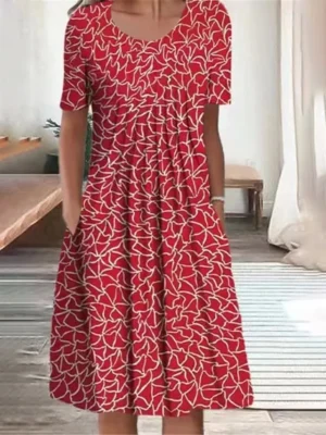 damen-midikleid-freizeitkleid-sommerklei-rote-2-1