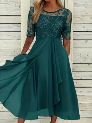 damen-midikleid-spitzenkleid-cocktailkle-dunkelgrun-7-1