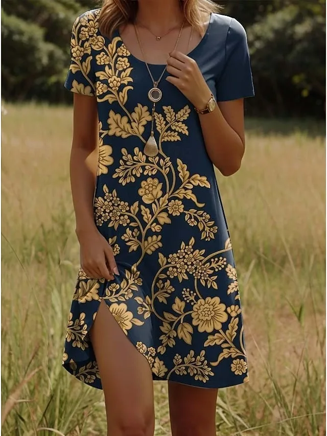 damen-mini-kleid-boho-lassiges-kleid-pet-marineblau-7