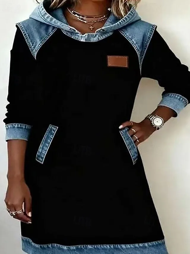 damen-minikleid-kapuzenkleid-freizeitkle-schwarz-5