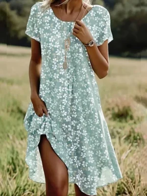 damen-minikleid-t-shirt-kleid-sommerklei-grun-2-1