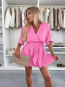 damen-normal-schwarzes-kleid-cocktailkle-rosa-4