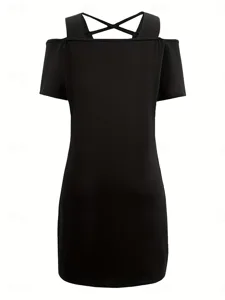 damen-schlichtes-cut-out-minikleid-mit-v-default-8