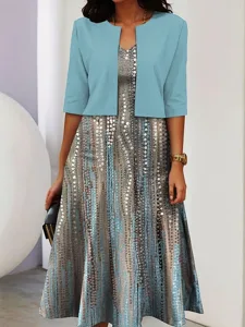 damen-zwei-teiler-kleid-sets-midi-kleid-blau-2