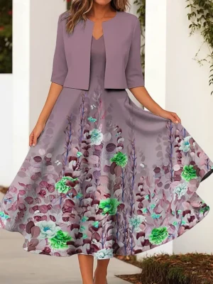 damen-zwei-teiler-kleid-sets-midi-kleid-rosa-4-1